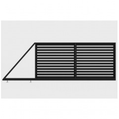 Ворота відкатні Ранчо класичне (Чорний) Самбір