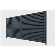 Ворота розпашні Жалюзі стандарт (Антрацит) Київ