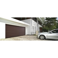 Секционные гаражные ворота Gant Plus Pro - панель Широкая линия, размер 2400x2200 мм., цвет Венге. Ручное управление. Киев