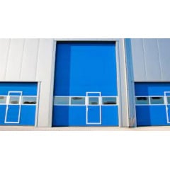 Промышленные гаражные ворота Gant Plus Pro - панель Широкая линия, размер 2600x2200 мм., цвет Голубой - Solent Blue. Ручное управление. Киев