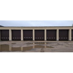 Промышленные гаражные ворота Gant Plus Pro - панель Широкая линия, размер 3900x3100 мм., цвет Коричневый RAL 8014. Ручное управление. Киев