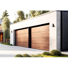 Секционные гаражные ворота Gant Plus - панель Широкая линия, размер 3500x2500 мм., цвет Золотой дуб. Ручное управление. Киев