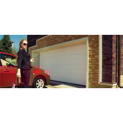 Секційні гаражні ворота Gant PR - панель Широка лінія, розмір 2500x2500 мм., колір Білий RAL 9010. Ручне управління. Київ