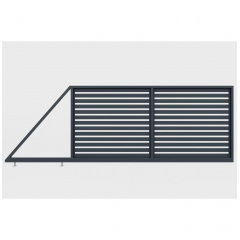 Ворота відкатні Ранчо класичне (Антрацит) Самбір