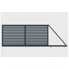 Ворота відкатні Ранчо класичне (Антрацит) Самбір