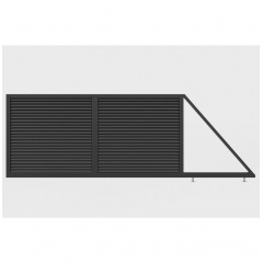 Ворота відкатні Твінго класичне (Темно-коричневий) Самбір