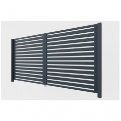 Ворота розпашні Ранчо класичне (Антрацит) Самбір