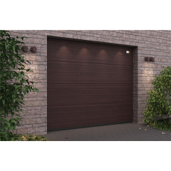 Секційні гаражні ворота Gant PR - панель Широка лінія, розмір 2500x2400 мм., колір Венге. Ручне управління. Київ