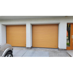 Секционные гаражные ворота Gant PR - панель Широкая линия, размер 2400x2300 мм., цвет Желтый - Aztec Yellow. Ручное управление. Киев