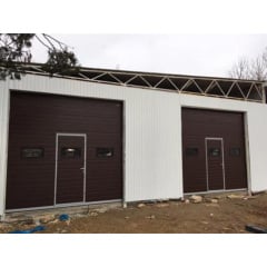 Промислові гаражні ворота Gant Plus Pro - панель Широка лінія, розмір 4000x3100 мм., колір Венге. Ручне управління. Київ