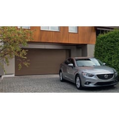 Секционные гаражные ворота Gant Plus - панель Широкая линия, размер 4100x3200 мм., цвет Коричневый RAL 8014. Ручное управление. Киев