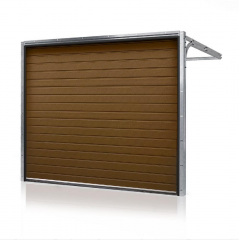Секционные гаражные ворота Gant PR - панель Широкая линия, размер 3300x2600 мм., цвет Коричневый RAL 8014. Ручное управление. Киев