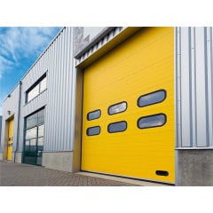 Промислові гаражні ворота Gant Plus Pro - панель Широка лінія, розмір 4200x3000 мм., колір Жовтий - Aztec Yellow. Ручне управління. Київ