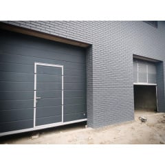 Секционные гаражные ворота Gant Plus размер 3140х2590 мм. (Широкая линия – Антрацит RAL 7016) Торсион Киев