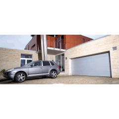 Секційні гаражні ворота Gant Plus - панель Широка лінія, розмір 4300x3000 мм., колір Срібло RAL 9006. Ручне управління. Київ