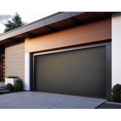 Секционные гаражные ворота Gant PR - панель Гладкая, размер 2500x2100 мм., цвет Графит RAL DB-703. Ручное управление. Киев