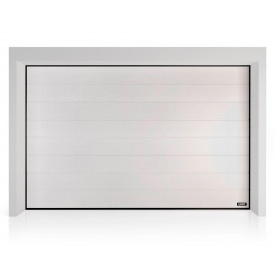 Секционные гаражные ворота Gant Plus - панель Широкая линия, размер 3300x2700 мм., цвет Белый RAL 9010. Ручное управление.