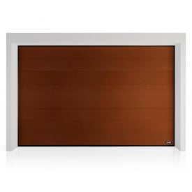 Секционные гаражные ворота Gant PR - панель Широкая линия, размер 3300x2600 мм., цвет Коричневый RAL 8014. Ручное управление.