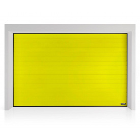 Секційні гаражні ворота Gant PR - панель Широка лінія, розмір 2500x2300 мм., колір Жовтий - Aztec Yellow. Ручне управління.