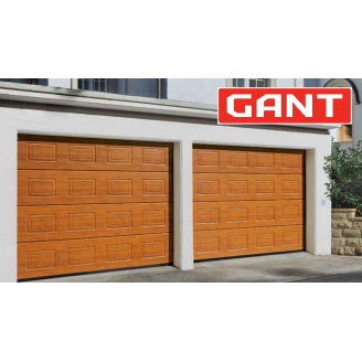 Cекційні Секційні гаражні ворота Gant Plus розмір 2400 х 2030 мм. (Фільонка - під дерево) Пружини розтягу