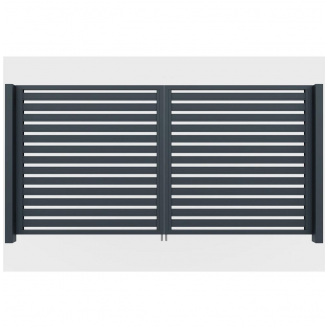 Ворота розпашні Ранчо класичне (Антрацит)