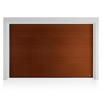 Секційні гаражні ворота Gant Plus - панель Широка лінія, розмір 3200x2600 мм., колір Коричневий RAL 8014. Ручне управління.