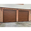 Секційні гаражні ворота Gant Plus - панель Широка лінія, розмір 4000x3100 мм., колір Темний дуб (горіх). Ручне управління. Київ