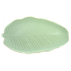Блюдо Limited Edition Leaf Green Gold 30x16.8 см Зелений (6990674)