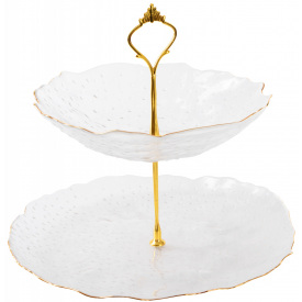 Блюдо Viva Incle 2-ярусне Прозрачний (6983944)