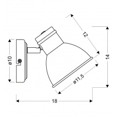 Бра Candellux Zumba 18x14 см Бело-черный (91-72115) Киев