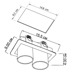 Точечный светильник GOGGLES 2 BK/WH Imperium Light 27624.05.01 Киев