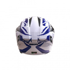 Мотошлем интеграл Beon B-503 Single Visor Angle Tear L Shiny White-Blue (298711) Ворожба