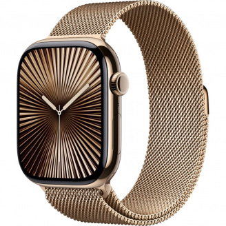 Смарт-часы Apple Watch Series 10 GPS + Cellular 46mm Gold Titanium Case with Gold Milanese Loop M/L (MX003)