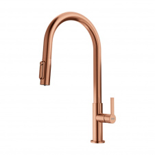 Смеситель Franke Maris Slim J Clear Water с вытяжным изливом, PVD медь (120.0736.602)