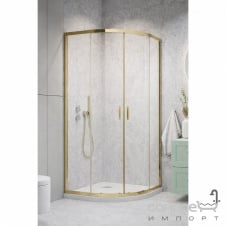 Полукруглая душевая кабина Radaway Alienta E 800x900x1900 10248090-98-01 светлое золото браш/прозр. стекло