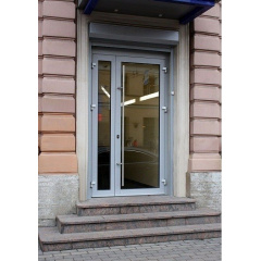 Двері алюмінієві з протиударною плівкою на склі в Києві Київ