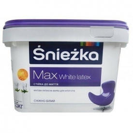 Матова латексна фарба Sniezka Max White latex 13 кг сніжно-біла