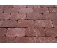 Тротуарна плитка Золотий Мандарин Квадрат антик на сірому цементі 160х160х90 мм