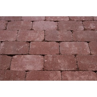 Тротуарна плитка Золотий Мандарин Квадрат антик на сірому цементі 160х160х90 мм