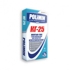 Клей для гіпсокартону Polimin Монтаж гіпс КГ-25 25 кг білий