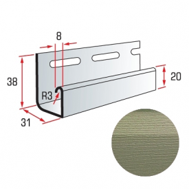 Планка J-trim Альта-Профиль KANADA Плюс Престиж 3660 мм темно-бежевый