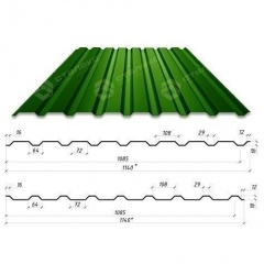 Профнастил Сталекс С-18 1140/1085 мм 0,45 мм PEMA Китай (RAL6005/зеленый мох) Запорожье