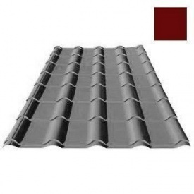 Металлочерепица Pruszynski Kron 350 полиэстер 1180х4320 мм Польша (RAL3005 Wine red #5e2129)