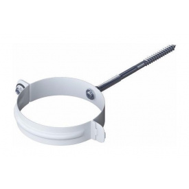 Хомут труби металевий Альта-Профіль Еліт 95 мм білий