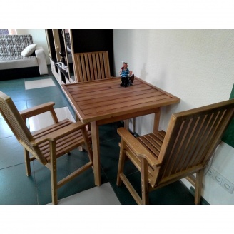 Комплект меблів для дачі МАСТЕРОК з сосни стіл+3 стільця
