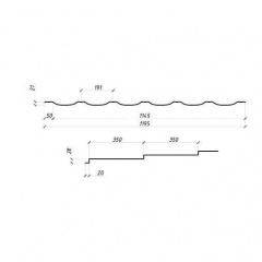 Металочерепиця Сталекс MAXIMA 350/20 0,45 мм РЕМА (US Steel Kosice, Словаччина) Березнегувате