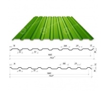 Профнастил Сталекс С-18 1140/1085 мм 0,45 мм PE Корея (Dongbu) (RAL6002/зеленый лист)