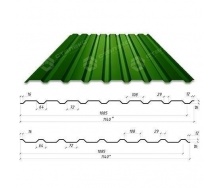 Профнастил Сталекс С-18 1140/1085 мм 0,45 мм PEMA Корея (Dongbu) (RAL6005/зеленый мох)