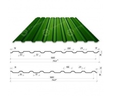 Профнастил Сталекс С-18 1140/1085 мм 0,50 мм PEMA Германия (Acelor Mittal) (RAL6005/зеленый мох)