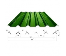 Профнастил Сталекс Н-33 1115/1060 мм 0,50 мм PE Польща (Acelor Mittal) (RAL6005/зелений мох)